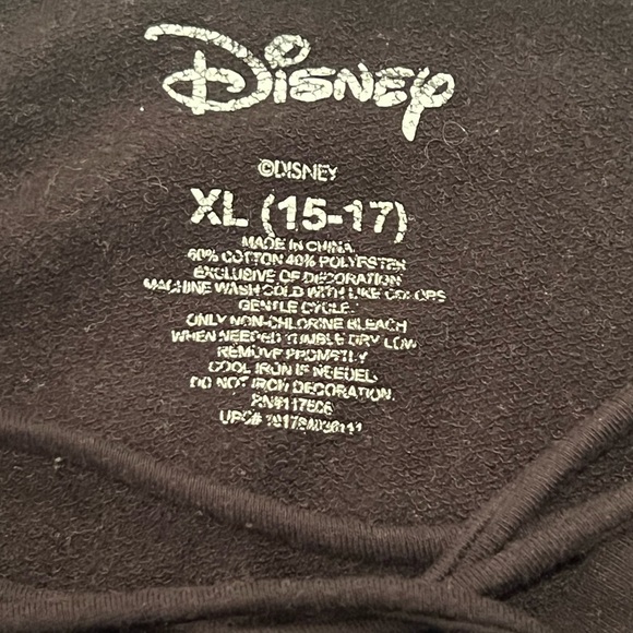 Disney Mickey Mouse Lace-Up V-Neck Black Sweatshirt - Size XL (15-17) - Picture 6 of 6